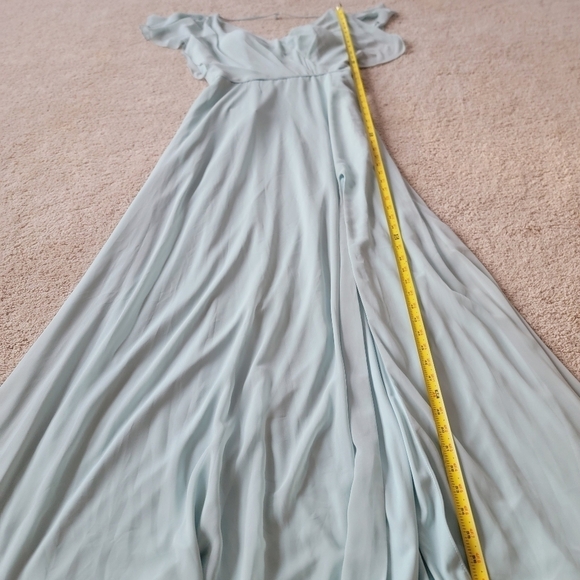 NWT Morilee Chiffon Bridesmaid Dress with Flutter Sleeve and Front Slit 8 - Picture 5 of 10